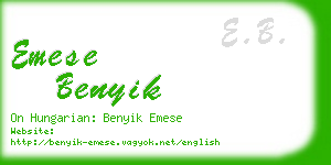 emese benyik business card